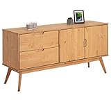 IDIMEX Sideboard Tivoli skandinavisch, Kommode aus massiver Kiefer, 2 Türen und 2 Schubkasten, gebeizt, Geschirrschrank Buffetschrank