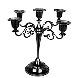 SHJOEE 5 Armiger Kerzenständer Vintage Kerzenleuchter Metall Kerzenhalter Barockstil Candle Holder Weihnachten Erntedankfest Wohnzimmer Café Abendessen Geburtstag Tischdeko Haus Dekoration