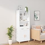 RAUGAJ Highboard Weißes Holz, Artikelfarbe: Weiß