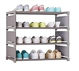 RUVOO Schuhschrank Schuhregal Schuhgestell Einfache Schuh Lagergestell 4-Lagel montiert Schuhgestell Modern Einfacher staubdichter Schuhschrank Schuhablage Schuhständer