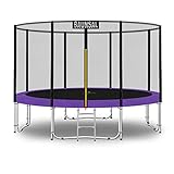 Baunsal® Trampolin Outdoor Ø 366 cm (EXD) lila Komplettset Sprungmatte mit Schutzrand inkl. Netz und Leiter Gartentrampolin Outdoor Spielzeug Kinder Trampolin Kinder Outdoor Spielzeug Garten