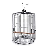 luckxuan Vogelkäfig/Vogelkäfige Edelstahl-Vogelkäfig groß mit Metallhaken können in der Vogelvogel-Villa-Runder Vogelkäfig 6-Größen-Optionen aufgehängt Werden Vogelvoliere Vogelhaus (Size : X-Large)