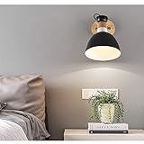 LED-Wandleuchte, Eisenkunst-Wandleuchte für den Innenbereich, Wandleuchte mit modernem Effekt, Retro-Industrie-Massivholz, für Babyzimmer, Wohnzimmer, Badezimmer, Schlafzimmer, Schwarz