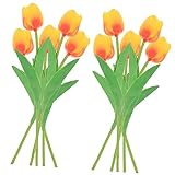 Abaodam 10 Stück Künstliche Tulpen Heimdekoration Künstliche Deko-Tulpen Für Die Hochzeitssträuße Künstliche Blumenstiele Künstliche Pu-Tulpen