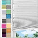 bobodeco Plissee ohne Bohren Plissees Klemmfix - Weiß 35 x 100 cm (BxH) - Easyfix plisseerollo Jalousie Faltrollo Blickdicht - Sichtschutz - Sonnenschutz Fertifplissee - Rollos für Fenster und Tür