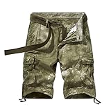 Asija Men's Plain Cargo Shorts for Men Breathable Cotton Lightweight Shorts Cycling Trekking Stretch Trousers Work Trousers Regular Fit Summer Leisure Cargo Shorts Herren Stretch Slim Fit Lässige