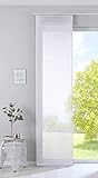 Gardinenbox Schiebegardine »Nizza« Baumwoll-Voile Halbvoile HxB 245x60 cm Weiß Transparent Flächenvorhang mit Paneelwagen und Beschwerungsstange, 2019032