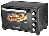 Mini Backofen 35 Liter | 1600 Watt | Pizzaofen | Innenbeleuchtung | Inkl. Backblech und Grillrost | Elektrischer Drehspieß | Minibackofen | Kleiner Backofen | Mini Oven | 60 min. Timer