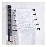 , Handtuchhalter für Badezimmer, Handtuchhalter für das Badezimmer, drehbarer Handtuchhalter, Space Aluminium 2/3/4/5-Bar-Handtuchhalter, Küchenregal zum Aufhängen von Papier an der Wand/Schwarz
