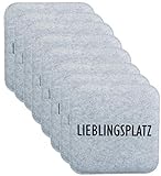 Brandsseller Wende-Sitzkissen Filz zweifarig Eckig Stuhlkissen Sitzpolster Auflagen - 35 x 35 x 1,0 cm (8er-Vorteilspack, Lieblingsplatz Anthrazit/Grau)