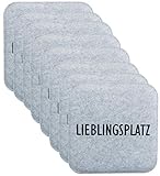 Brandsseller Wende-Sitzkissen Filz zweifarig Eckig Stuhlkissen Sitzpolster Auflagen - 35 x 35 x 1,0 cm (8er-Vorteilspack, Lieblingsplatz Anthrazit/Grau)