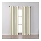 Thermovorhang Kälteschutz, Polyester Reiner, wärmeisolierter, raumverdunkelnder Fenstervorhang, Beige, H138 x B86 cm