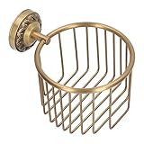 Toiletten-Organizer, antiker, stanzfreier Messing-Papierhandtuchkorb, rostfrei, für Badezimmer