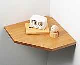 Gieanoo Eckregal hängend, Eiche Massivholz Eckregal Wandregal Holz Vintage Landhausstil Regal für Schlafzimmer Wohnzimmer Diamantform mit Drahtloch