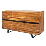 riess-ambiente.de Massives Sideboard FIREWOOD 160cm Seidenbaumholz mit Baumkante Kommode Wohnzimmerschrank