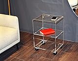 Slato Beistelltisch mit DREI Ebenen für Wohnzimmer, modernes Design, aus transparentem Plex. Cleo