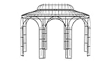 ELEO Verona wunderschöner Gartenpavillon Winterfest I Stabiler Ovalpavillon Schwarz 4 x 2,85 m I Romantischer Rosenpavillon aus Schmiedeeisen I Pavillon für Garten
