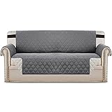 Sofabezüge mit verstellbaren Trägern, wasserdichter Sofabezug, wendbarer, gesteppter Mikrofaser-Sofaschutz, waschbarer Hundecouchbezug, antiallergische Sofabezüge (Sofa 66', grau)