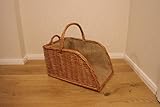 Kaminholzkorb aus Weide mit Jute Kaminholztasche Feuerholzkorb Weidenkorb Kaminkorb Holzkorb