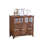 Retro-Kommode aus Holz, Schuhschrank aus Rattan, Doppeltür-Schlafzimmer mit Seitenschrank mit großem Fassungsvermögen YIJIAN (Farbe : E Brown 80x35x73cm)