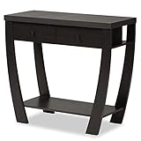 Baxton Studio Capote Konsolentisch mit 2 Schubladen, modernes Design, Dunkelbraun