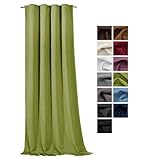 heimtexland ® Verdunklungsgardine Schlaufenschal Gardine Blickdicht mit Kräuselband Thermogardine Verdunklungsvorhang HxB 245x135 cm Grün Typ139
