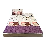 Sommer Latex Eisseide Matte dreiteilig waschbar weiche Matte für Klappbett Eisseide Matte (Farbe: Lila Größe: 1,5 m Bett)