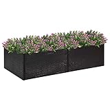 LEDAMP Garten-Übertopf, schwarz, 157 x 80 x 40 cm, Polyrattan, mit Farbe: schwarz und transparent