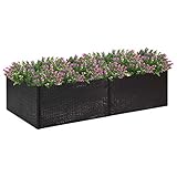 Bussandri Exclusive - Pflanzkübel Schwarz 157x80x40 cm Poly Rattan