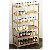 DEMYA Schuhablagen Organizer 6 Tier Holz Schuhregal DIY Multifunktionale Schuhregal Lagerung Einstellbare Freistehende Schuhregale Für Schrank Schlafzimmer Eingang Schuhständer für Flur