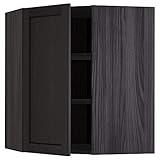 Ikea METOD Eckschrank Hängeschrank 68x80 cm schwarz / Lerhyttan schwarz gebeizt