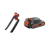 Black+Decker Akku Laubbläser und Sauger GWC3600L20 mit Häcksler und 17,5l Fangsack – Schnelles Umschalten von Laubsauger zu Bläser & Li-Ion Slidepack Akku (18V 2,0Ah)