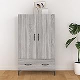 BULANED Highboard, Kommode, Sideboard, Schuhkommode, Komodenschrank, Kleiderkommode, Küchenanrichte, Esszimmerschrank, Flurkommode, Grau Sonoma 70x31x115 cm Holzwerkstoff