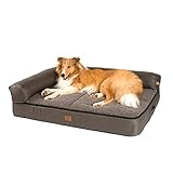 JAMAXX Premium 4-in-1 Hunde-Sofa - Orthopädische Couch mit Memory Visco Schaumstoff, abnehmbare Polster, Extra-Dicke Polsterung, Wechsel-Bezug, Waschbar, PDB3015 120x 90x14cm (XXL) braun