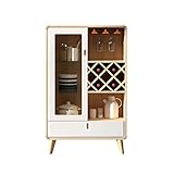 BinOxy Weinschränke/Weinregal Weißer eintüriger Weinschrank Mehrzweck-Weinbarschrank Wohnzimmer Einfache freistehende Weinaufbewahrung Sideboard Barschrank