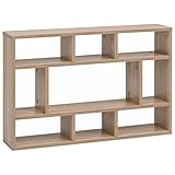 möbelando Wandregal WL5.809 Sonoma Eiche 75x51x16 cm Holz Hängeregal Modern | Design Wandboard Freischwebend | Holzregal Regal für die Wand | Bücherregal Schmal | Dekoregal Schweberegal Wohnzimmer