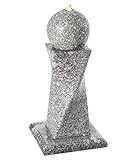 Dehner Gartenbrunnen Tower mit LED-Beleuchtung, ca. 56 x 90 x 56 cm, Granit, grau