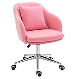 SWIZEE 360° drehbarer höhenverstellbarer Bürostuhl Ergonomischer Schreibtischstuhl Computerstuhl Lendenwirbelstütze Mid-Back Task Home Akzentstuhl (Pink)