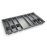 Orga-Box® IV UNIVERSAL Besteckeinsatz Besteckkasten silbergrau für 90er Schublade (473,5 x 826 mm)