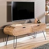 RINGO-Living Sideboard TV Lowboard Sanoe, Sideboard Industrial Style TV Board, Konsolentisch rustikal, Sideboard Holz massiv, TV Schrank, Fernsehschrank für Wohnzimmer & Schlafzimmer, TV Tisch Ablage