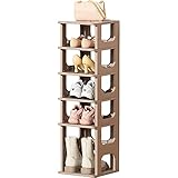 6-stöckiges Schuhregal Kunststoff Schmaler Schuhregal-Organizer, Vertikales Aufbewahrungsregal, Hohes Schuhregal Mit Einer Schicht Für Hohe Stiefel, Freistehendes Schuhregal