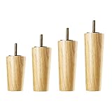 COZMAX 4er-Pack Sofamöbel, Möbelbeine, konisch zulaufender Couchtisch, Sessel, Schrank, for Schrank, TV-Schrank, Schreibtisch, Couchtisch, Bett, mit M8-Gewindeschaft, Holz C yitaowang (Size : 12cm)