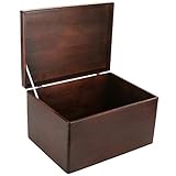 Creative Deco XXL Braun Große Holzkiste mit Deckel | 40 x 30 x 24 cm (+/- 1cm) | Holztruhe Erinnerungsbox Baby Holzbox mit Deckel Kasten | Für Dokumente, Spielzeug, Werkzeuge | ROH & UNGESCHLIFFEN