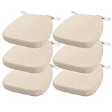 Orumrud 6er Set Stuhlkissen 40x38x33cm(3cm) Waschbare Sitzkissen Gartenstuhlkissen Sitzpolster Set viele Farben Größen Beige Weiß
