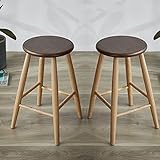 J-DYHGB Tresenhocker 65cm 75cm 55cm Sitzhöhe - Barhocker Holz Massivholz 2er Set - Barstuhl Küchenhocker Esszimmerstuhl Tresenhocker Hocker Tresenstuhl, Stabil Und Langlebig