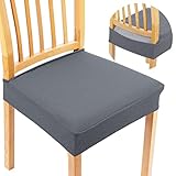Homaxxy Stretch Spandex Stuhlbezug Sitzfläche, Waschbarer Bezug für Stühle Sitzbezüge für Esszimmerstühle, Anti-Staub Esszimmerstuhl Hussen (Grau, 6er Set)