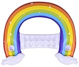 Pullach Hof Regenborgen Luftmatratze Schwimmsitz Lounge ca. 148cm x 99cm Regenbogendesign Regenbogenluftmatratze Sommer Baden Schwimmen Schwimmbad inklusive Reperaturenset