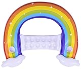 Pullach Hof Regenborgen Luftmatratze Schwimmsitz Lounge ca. 148cm x 99cm Regenbogendesign Regenbogenluftmatratze Sommer Baden Schwimmen Schwimmbad inklusive Reperaturenset