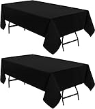 Utopia Kitchen Polyester-Tischdecke - 60 x 84 Inch (152 x 214 cm) Tischdecke - In der Maschine waschbar - Ideal für Partys, Veranstaltungen, Hochzeiten und Restaurants (2er-Pack, Schwarz)