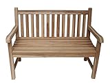 Home-Feeling Massive Teakbank 2-Sitzer Gartenbank 120 cm Holzbank Parkbank Teak Bank